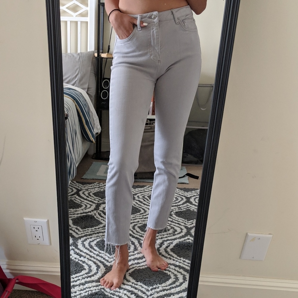 Topshop lilac cropped mom jeans